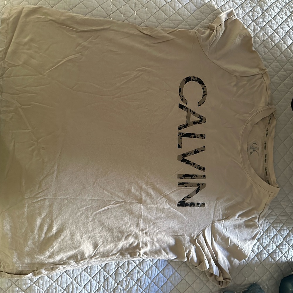 Calvin Klein Cream Short Sleeve Tee